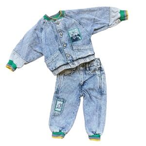 Vintage Little Levi's Acid Wash Jacket/Pant Set Size 3T Made In USA Rare Find